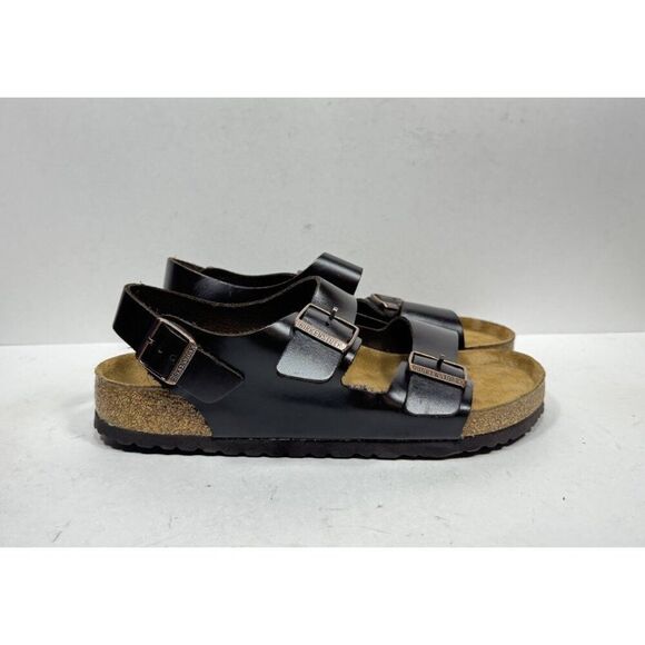 Birkenstock Other - Birkenstock Soft Footbed Milano Sandals Brown Leather Slip On Casual Men’s Sz 12